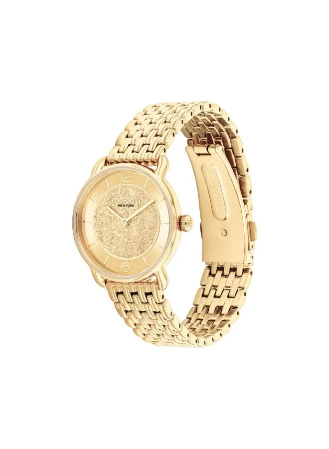 COACH 2-Hand Elliot Collection Quartz Movement Watch For Women With Gold-Tone Stainless Steel Bracelet - 14504370